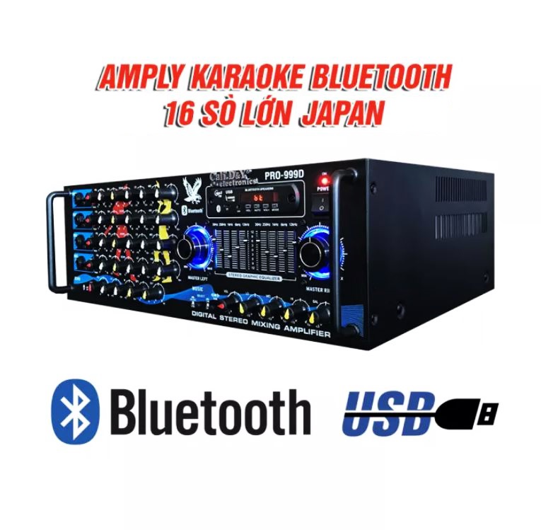 Amply Bluetooth Karaoke gia đình 16 sò lớn Cali.D&Y PRO 999D - Hàng chính hãng