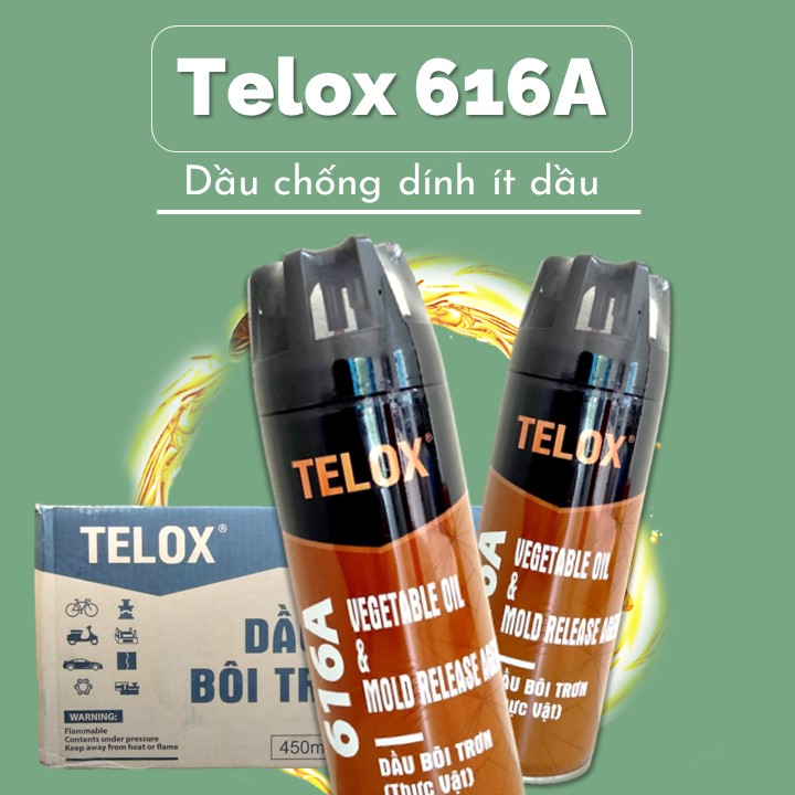 Thùng 24 bình xịt bôi trơn tách khuôn nhựa công nghiệp Telox 616A 450ml