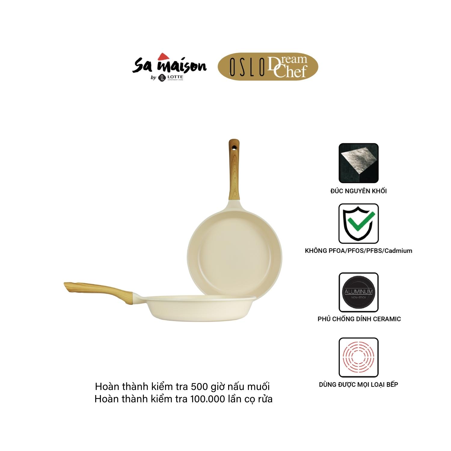 Chảo cạn chống dính phủ ceramic Oslo Dreamchef 24-26-28cm