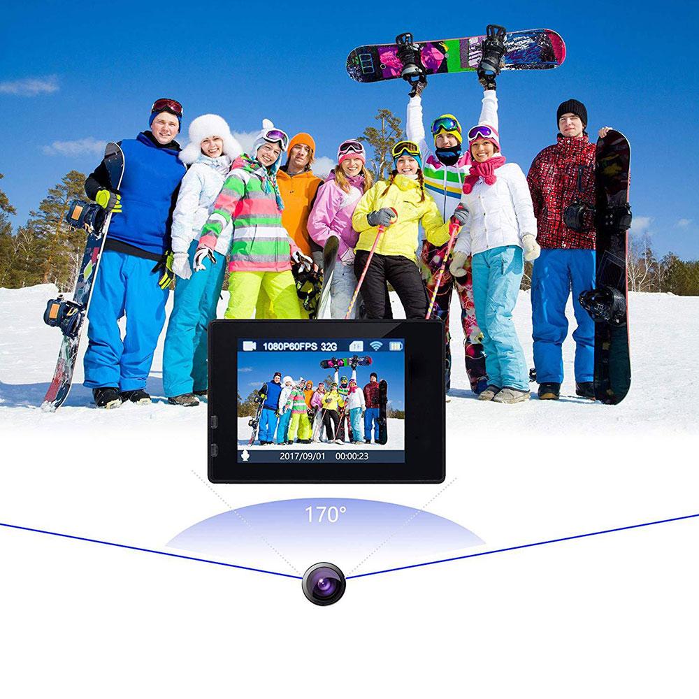 Camera hành động 4K WiFi 2.0 inch 12MP ngoài trời Go Waterproof Pro 170D Mũ bảo hiểm xe đạp Video ghi hình 4K Mini Sport Camera DV