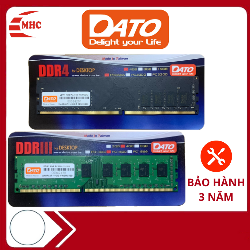 Ram máy tính bàn, bộ nhớ ram PC Dato 4G-8G ddr3 ddr4 buss 1600 2666 bao test 36 tháng