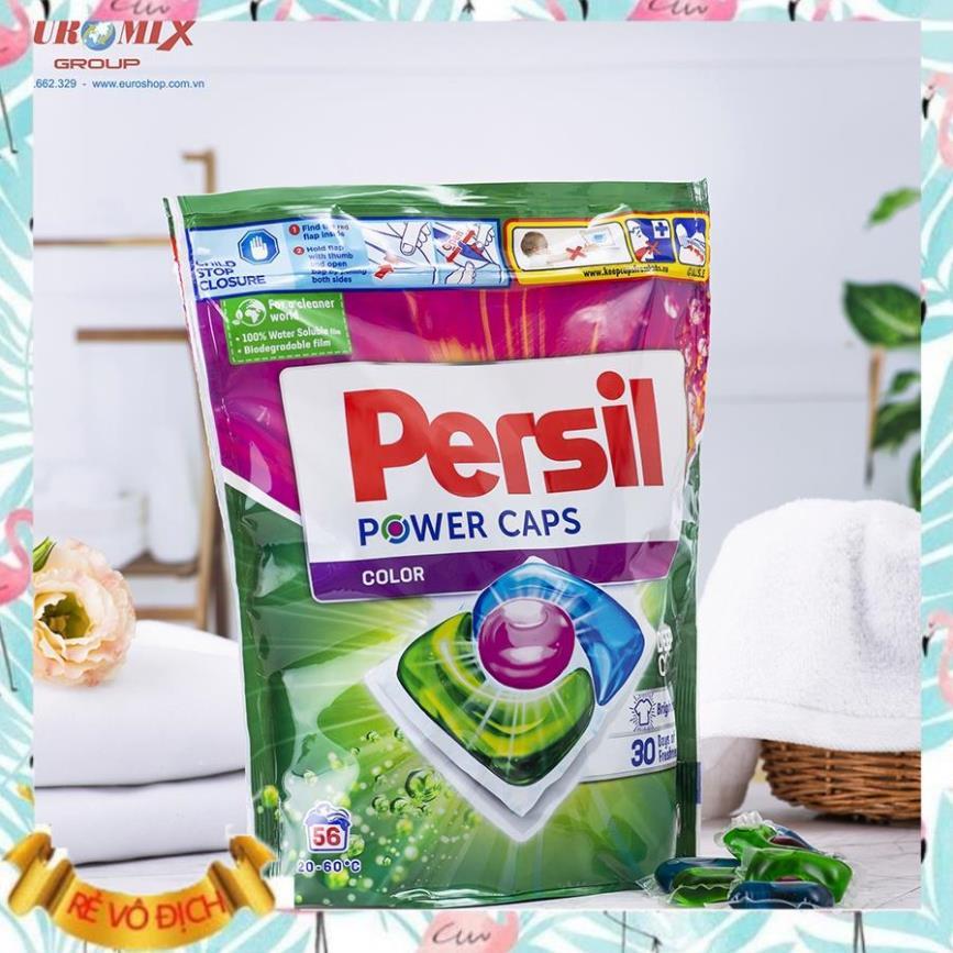 Chất Lượng Cao Viên Giặt Xả Persil Power Caps 56 Viên Color Doypack Sạch Sâu Hàng Nội Địa Châu Âu