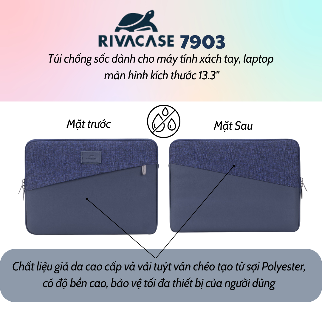 Túi Chống Sốc Rivacase 7903 dành cho Laptop 13.3 Inch - Bảo Hành 24 Tháng - Hàng Chính Hãng