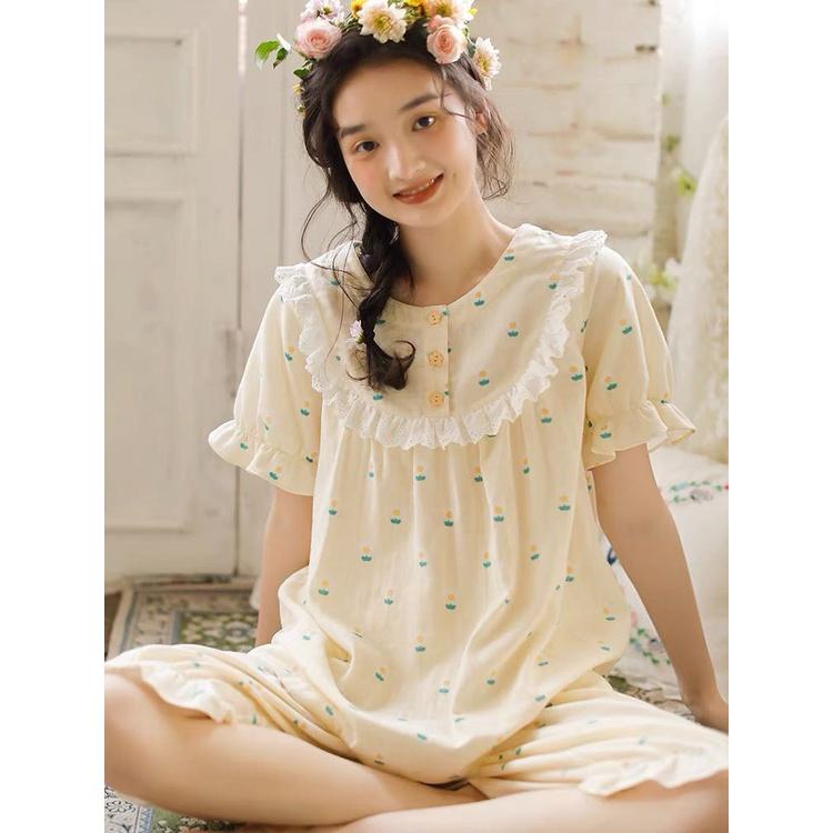 Sét Lửng nữ mặc nhà, bộ Pyjama đũi mềm mịn N01
