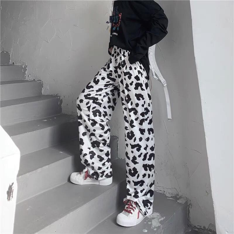 Quần Hoạt Hình Dài Ống Rộng Báo Trắng Cartoon Pant Oversize Ulzzang Unisex - MM