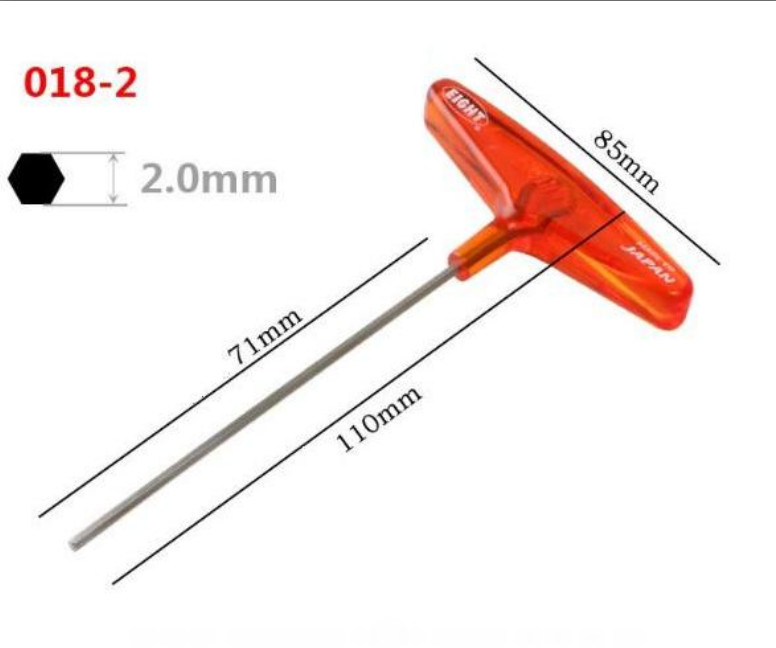 Lục giác chữ T đầu bằng size 2mm 018-2H Eight Nhật Bản