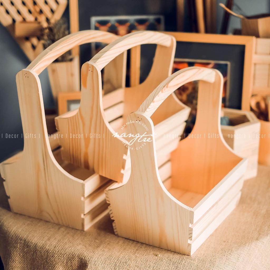 Giỏ gỗ - giỏ quà bằng gỗ,đựng trái cây - Wooden gift basket