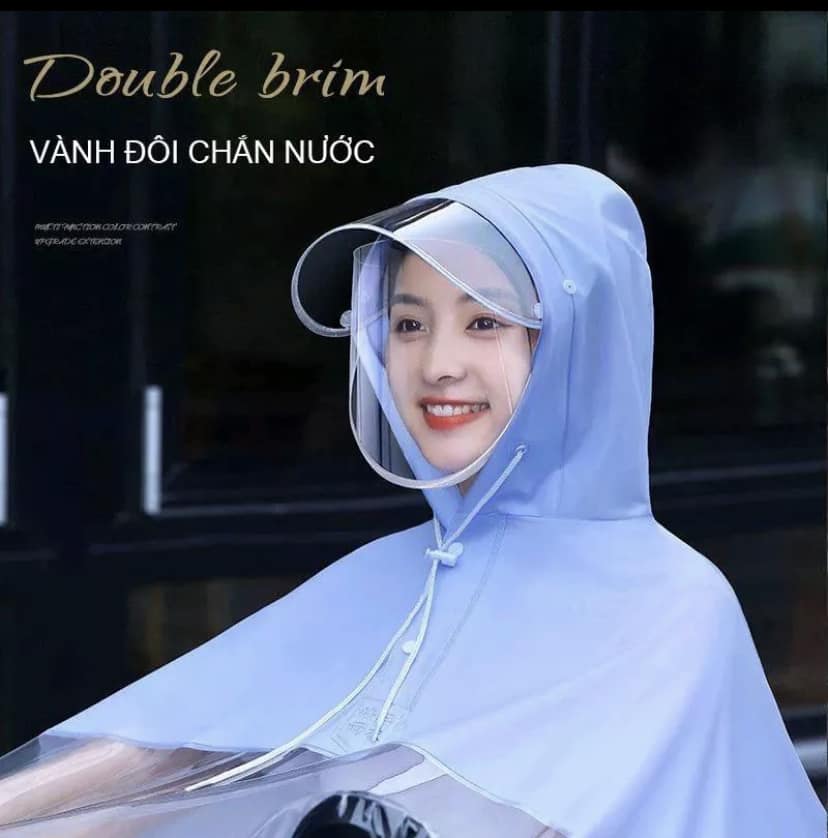 Áo Mưa Cánh Dơi Size 5XL To Dày Mẹ Con Phía Trước Trong Suốt Che Phủ Toàn Thân Kèm Kính Chắn Mưa Tiện Dụng