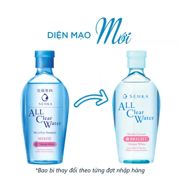 Nước Tẩy Trang Senka Micellar Dưỡng Trắng All Clear Water Micellar Formual Bright 230ml