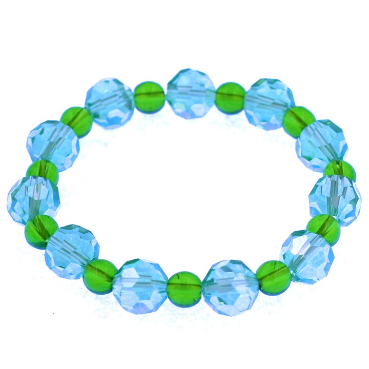 Vòng tay pha lê xanh biển giác 10 ly pha lê xanh lá CTFLXBGFLXL10