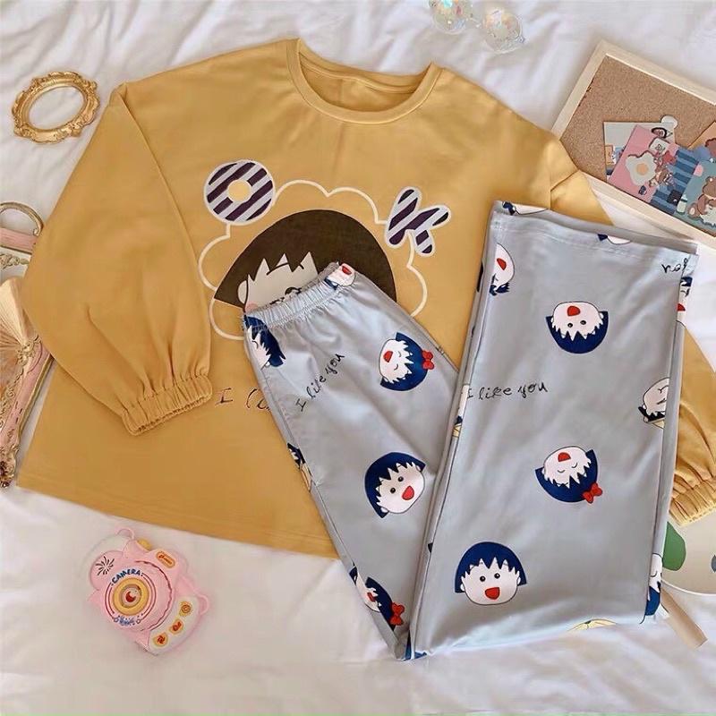 Đồ bộ dài tay hình cô gái