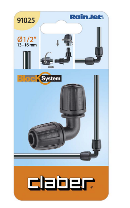 Co nối ống Claber 1/2" khớp nối ren vặn 91025
