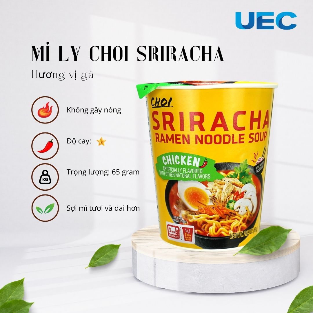 Mì Choi Sriracha ly 65g (Vị gà)