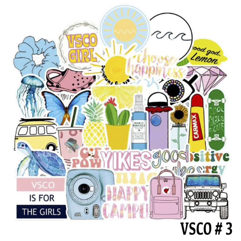 Set 30 VSCO Sticker động vật ảnh ép lụa