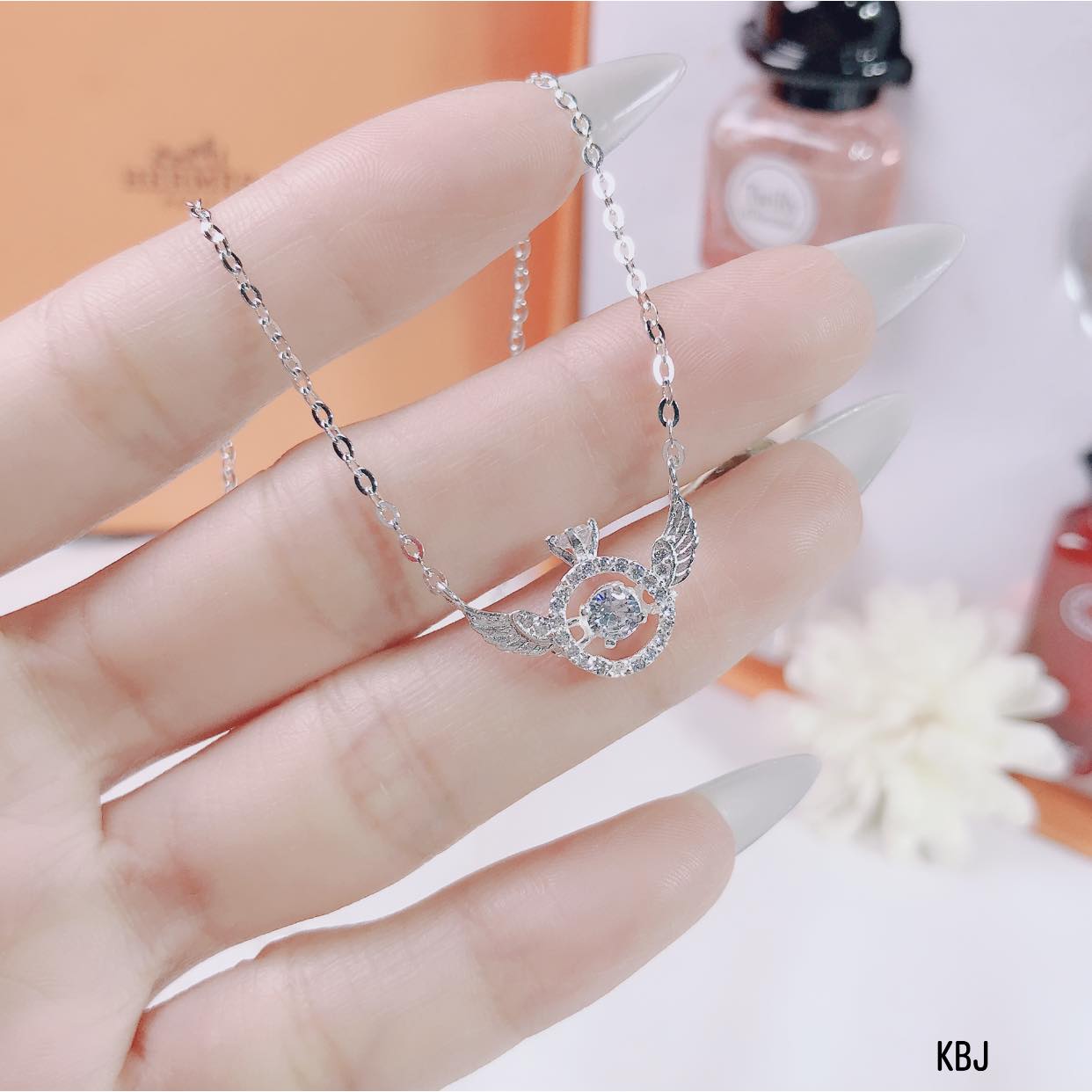 Dây chuyền bạc mặt nhẫn cánh thiên thần MS10