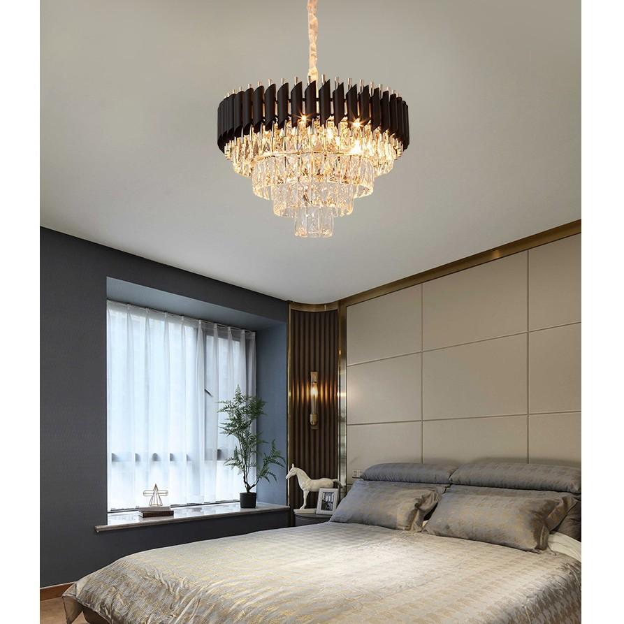 Đèn chùm pha lê trang trí nội thất hiện đại sang trọng