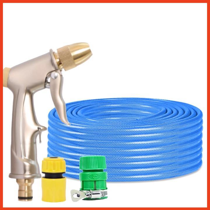 Rửa xe tưới cây Bộ dây và vòi xịt tăng áp lực nước 300% loại 30m cút nhựa,nối nhựa 206701-1