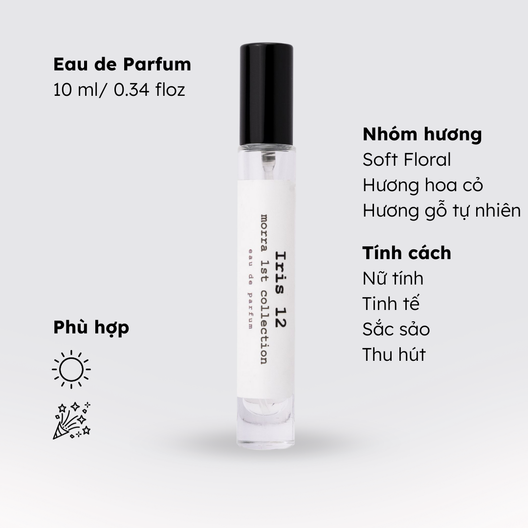 Nước Hoa Nam Nữ Chính Hãng Morra Iris 12 Nguyên Liệu Nhập Pháp Hương Hoa Cỏ Thanh Thoát Nhẹ Nhàng Lưu Hương Thơm Lâu