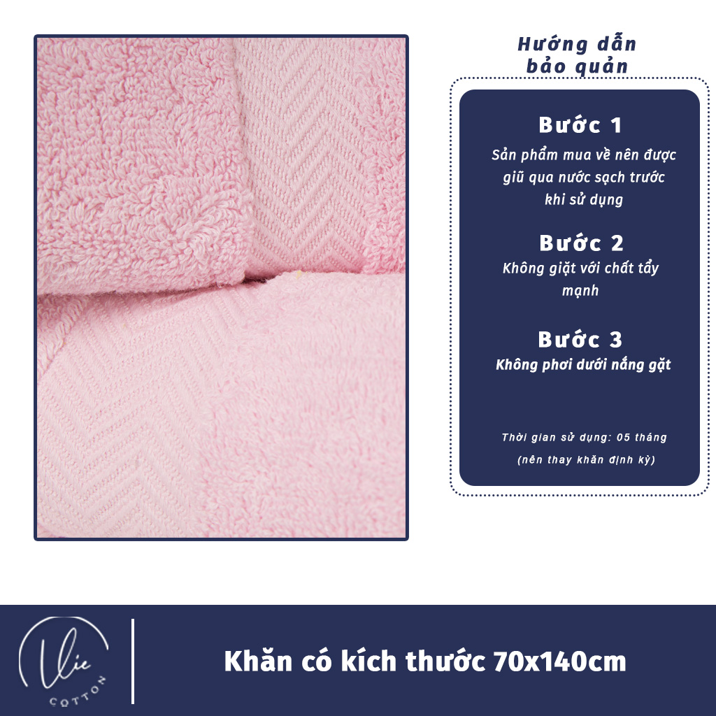 Khăn Tắm Cao Cấp VieCotton 100% Cotton Cỡ 70x140 Siêu Dày Siêu Mềm Mịn Thấm Hút Cam Kết Giao Đúng Màu