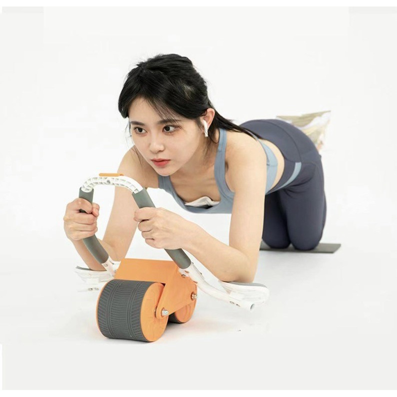 Con lăn tập bụng có lò xo trợ lực , Con lăn tập cơ bụng tại nhà thế hệ mới 2 bánh thiết kế mới có chỗ để tay tiện dụng