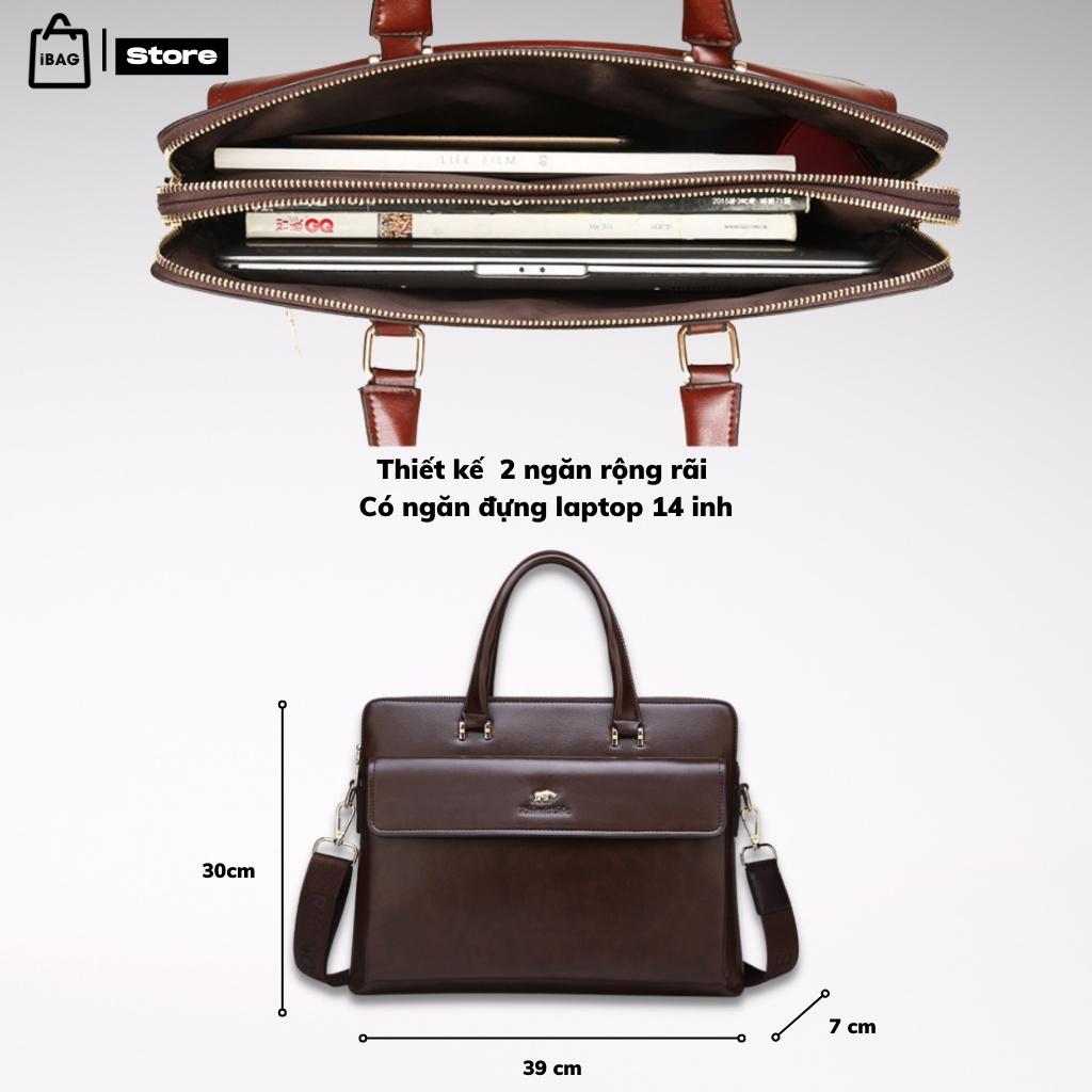 Cặp da công sở,Cặp văn phòng-Chất liệu Da PU cao cấp,Đựng Laptop 14inh,Chống nước,Vệ sinh dễ dàng-