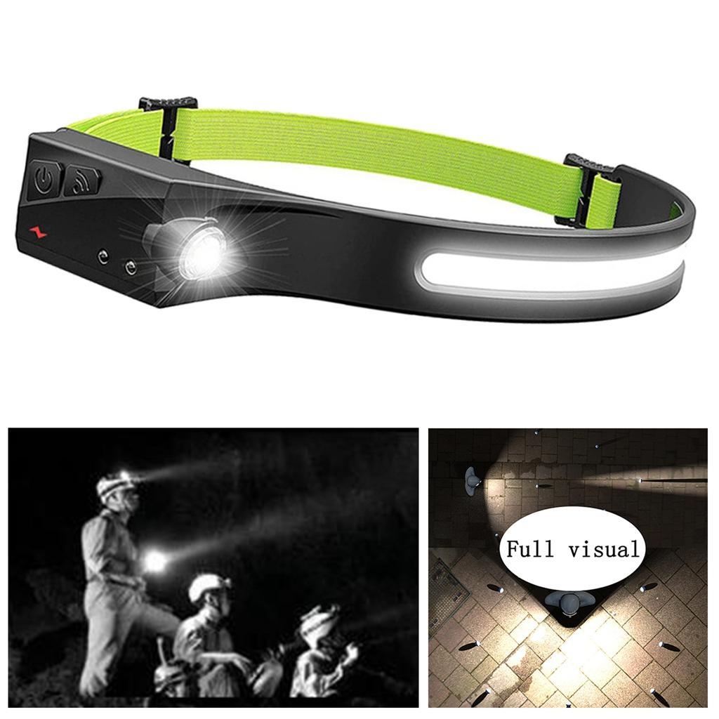 COB LED Headlamp Lamp Sensor Head Flashlight for Running Outdoor Hunting Cycling