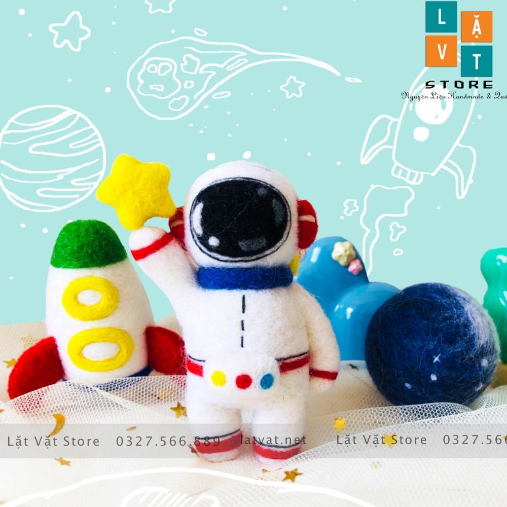 Bộ Len chọc Phi Hành Gia có hương dẫn, đồ chơi cho trẻ em,móc khoá handmade, Needle felting Pilot, quà tặng ý nghĩa.