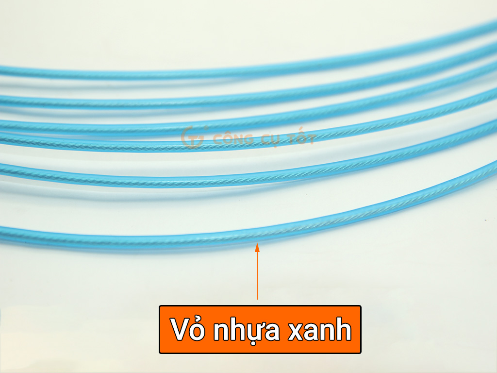 Dây mồi luồn ống lõi thép 1.2 ly vỏ xanh đầu bánh dài 15m