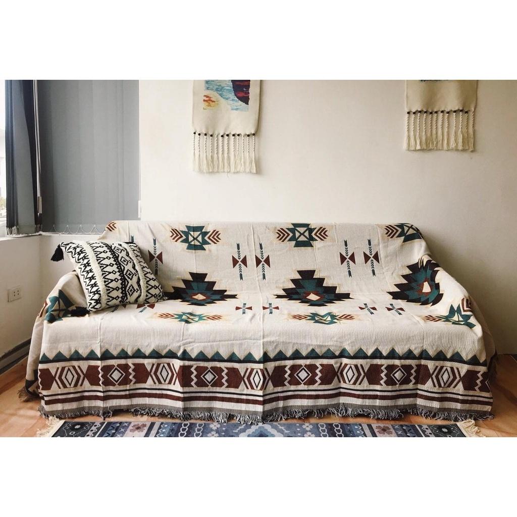 Thảm thổ cẩm decor vintage, Thảm trải sofa, Trải Sàn ( sử dụng đc 2 mặt)