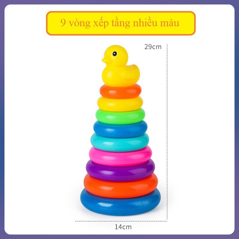 Tháp Vòng Xếp Chồng HCM-GIÁ SỈ 9 Tầng vòng nhiều màu sắc,bé vừa chơi vừa luyện tư duy kích thước và học màu sắc.