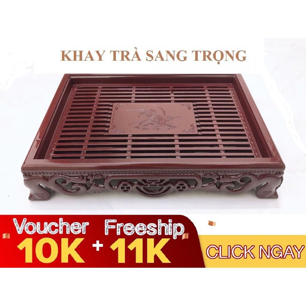 Khay trà giả gỗ chữ nhật sang trọng kiểu dáng mới cho mọi nhà