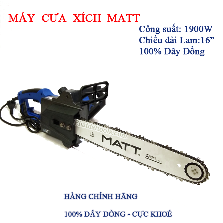 Hình ảnh Máy cưa xích dùng điện MATT405-3 cực khỏe  - Bảo hành 6 tháng