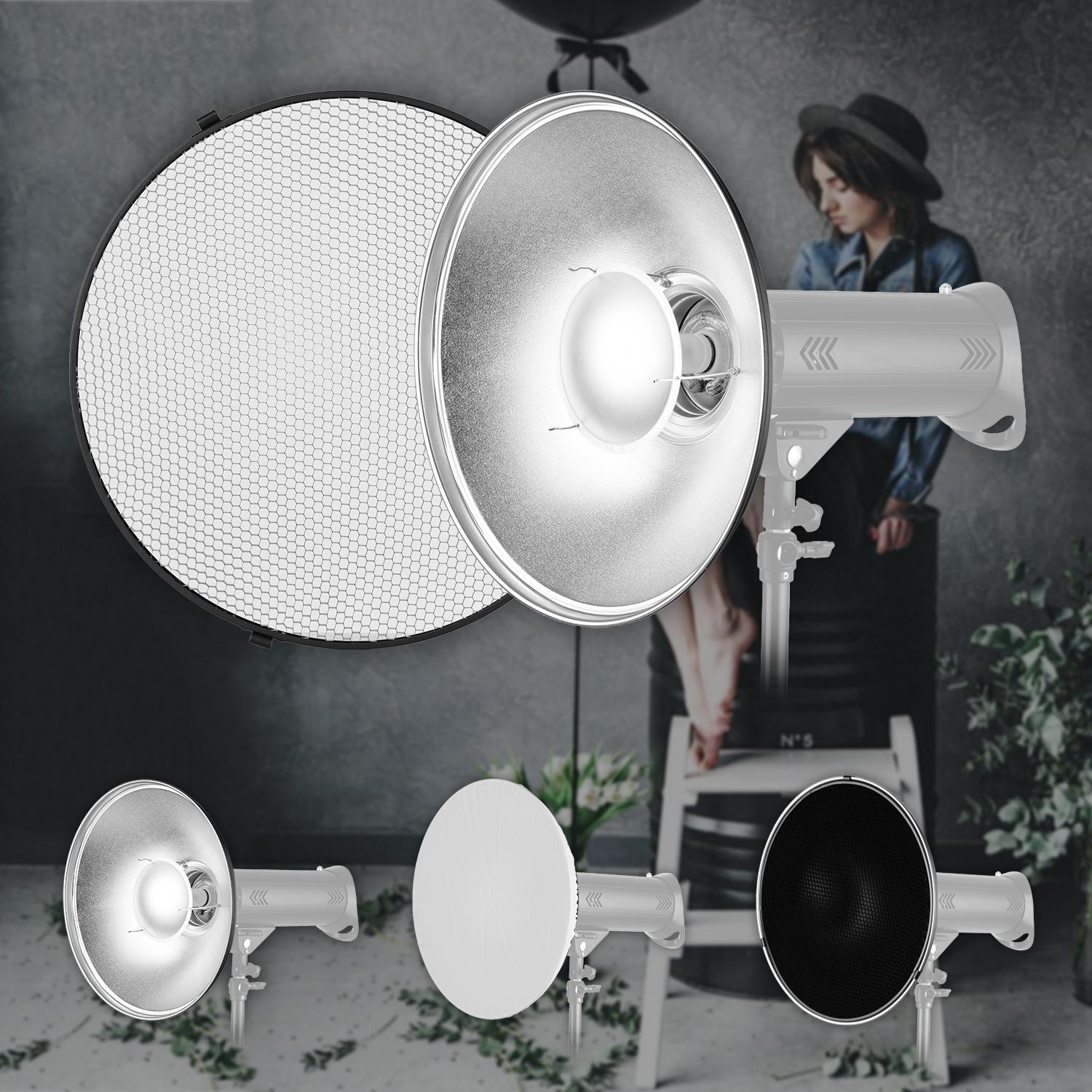 Bộ khuếch tán phản xạ với vải mềm tổ ong cho Bowens Mount Speedlite Strobe 16 inch