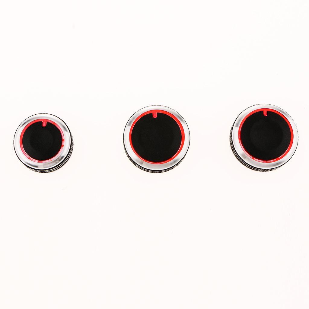 3pcs Air Conditioning AC Panel Control Switch Knob for 14-19 Black