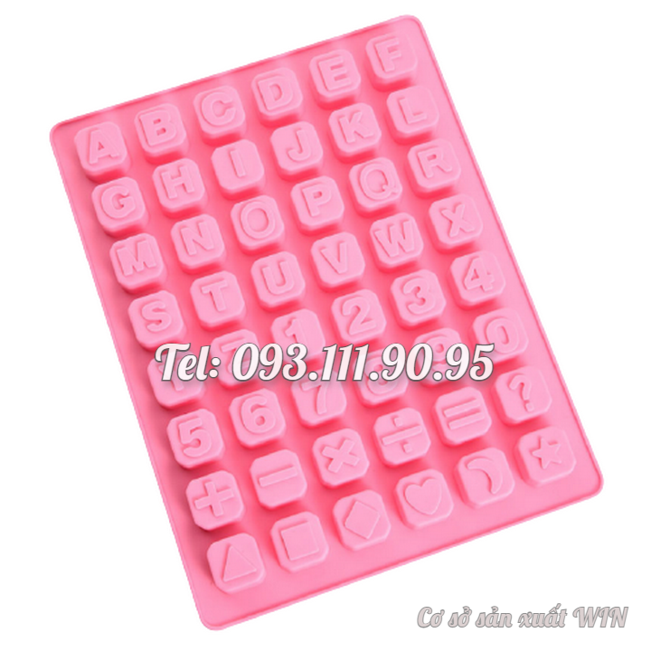 Khuôn silicon làm bánh, rau câu, socola 24 chữ cái, 10 số, ký tự - Mã số 1136