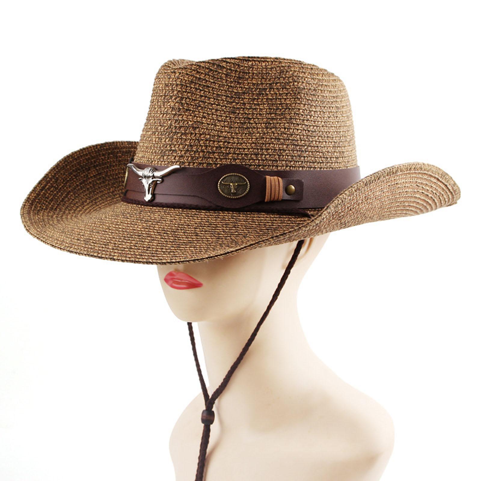 Straw Cowboy Hat Sunscreen hat Cowboy Hats for Festival