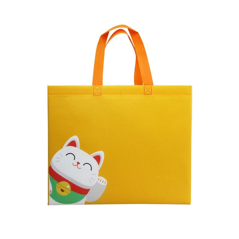 Túi Tote chất liệu vải không dệt kích thước 30X8X36 Cm hàng dầy chịu tải 20kg, in hình mèo, ép nhiệt, tái sử dụng