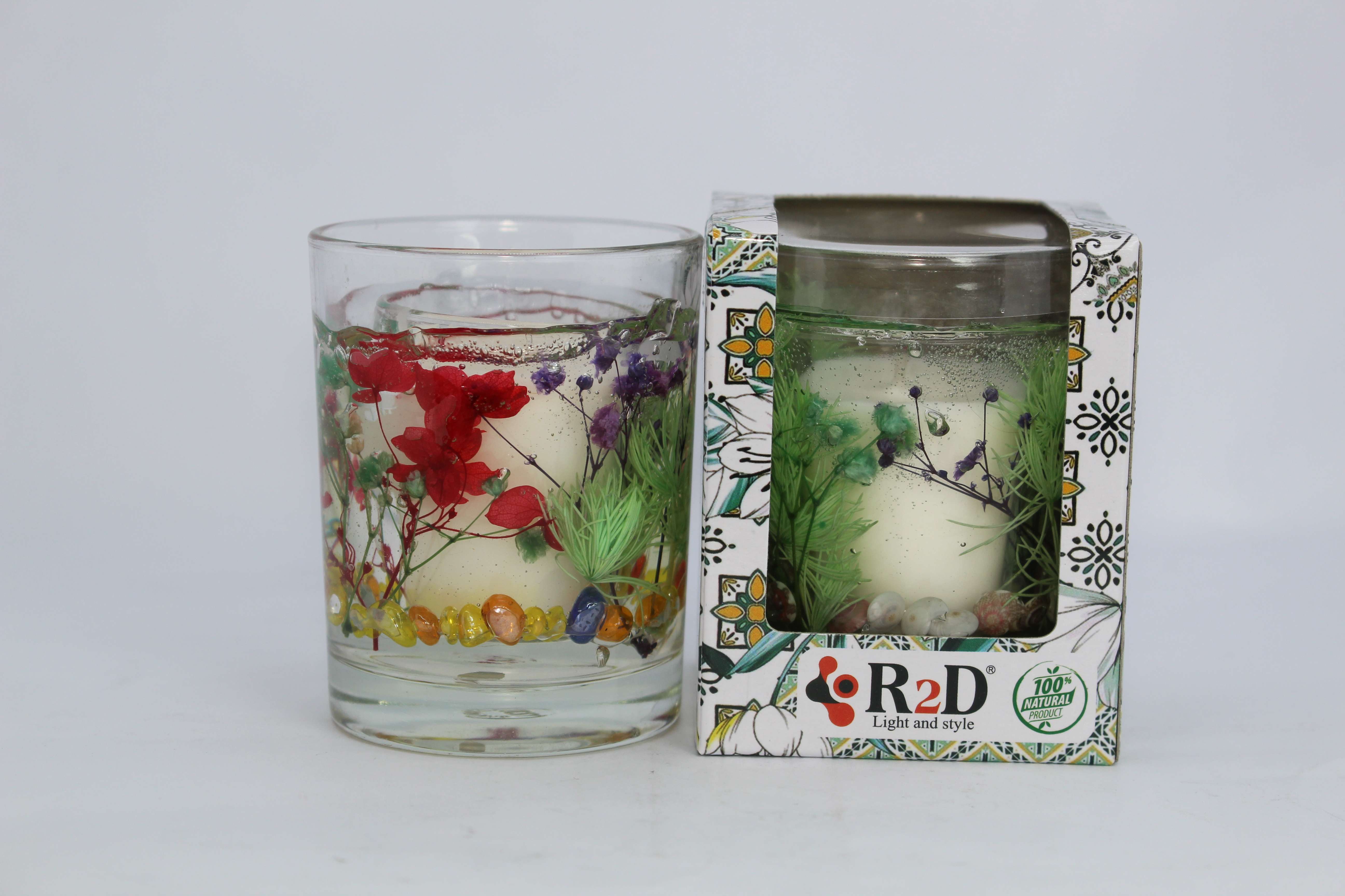 Nến Thơm Trang Trí Hoa Khô Gel Hương Hoa Hồng Chính Hãng R2D Nến Decor