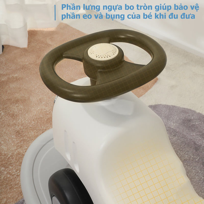 Xe Ô Tô Bập Bênh Cho Bé, Xe Chòi Chân Siêu Đa Năng Hiện Đại, Vô Lăng Kiểu Dáng Hàn Quốc
