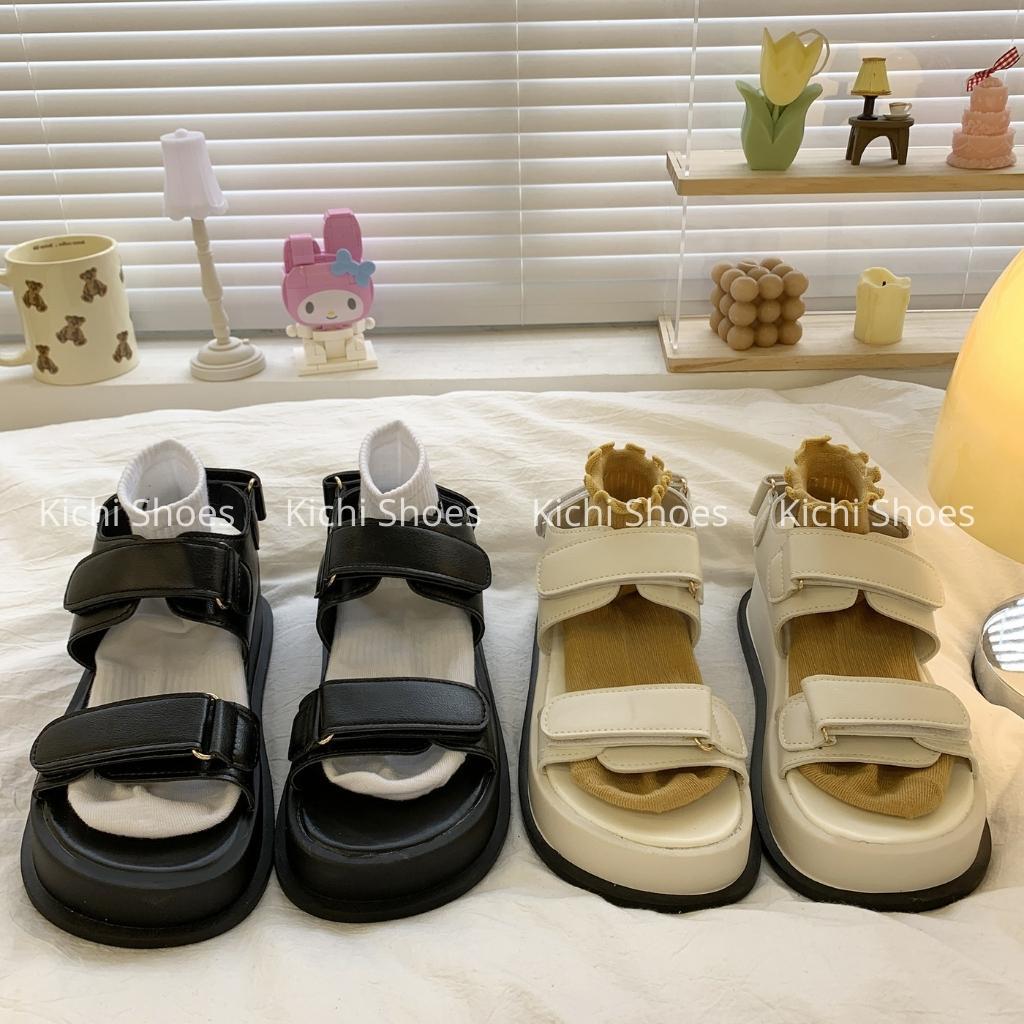 Sandal quai ngang 2022 dép quai hậu đi học phong cách ulzzang Kichi Shoes