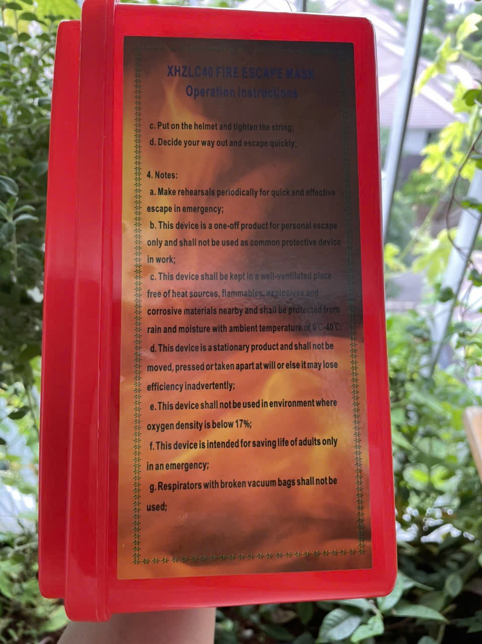 Mặt nạ thoát hiểm XHZLC40 - Mặt nạ chống khói khi xảy ra hỏa hoạn