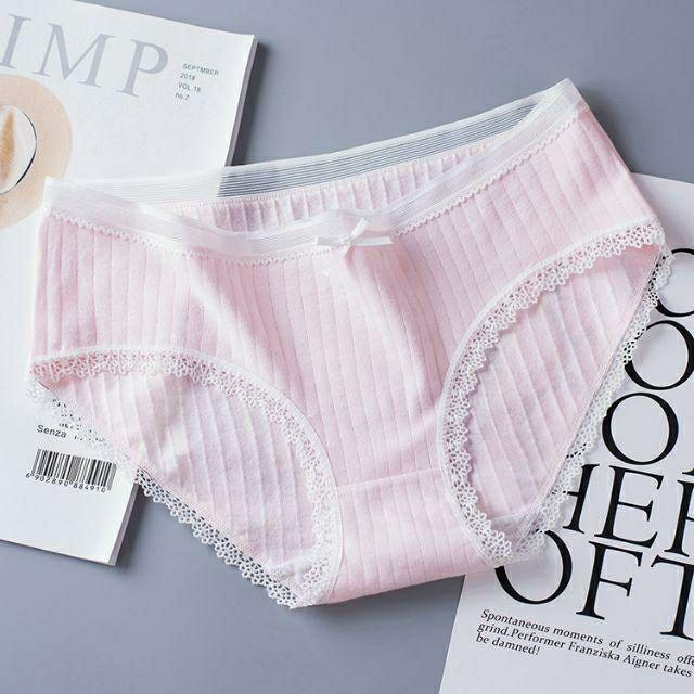 Quần Lót Cotton Tăm Viền Ren