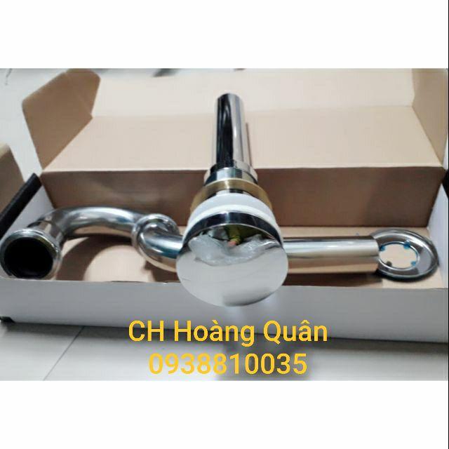 Bộ xả lavabo nút nhấn dùng cho chậu, tô đặt bàn ko có lỗ thoát nước bên vách chậu