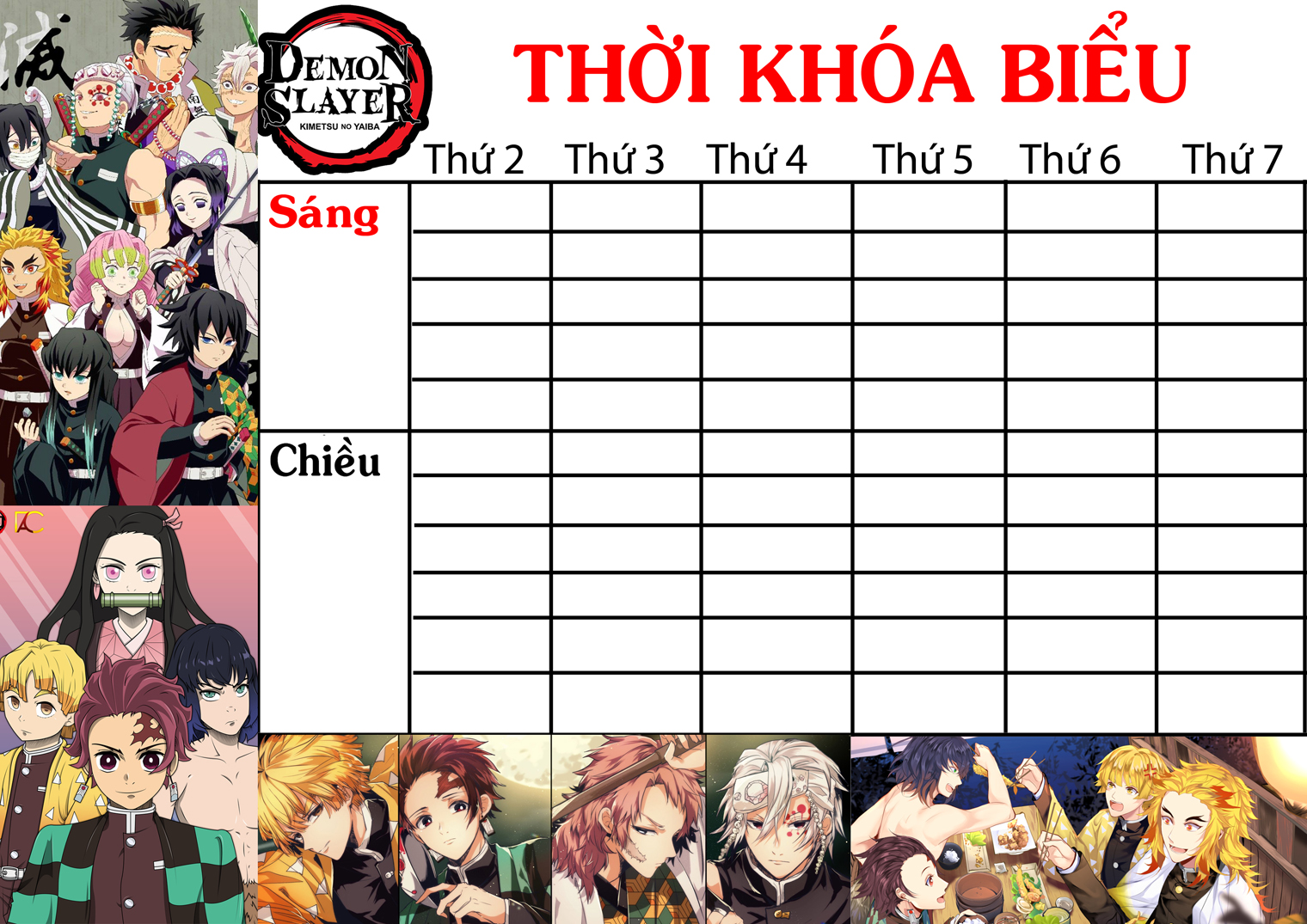 Mua COMBO 5 THỜI KHOÁ BIỂU Kimetsu no Yaiba nhiều mẫu khasc nhau 15x21cm  tại MPPshop | Tiki