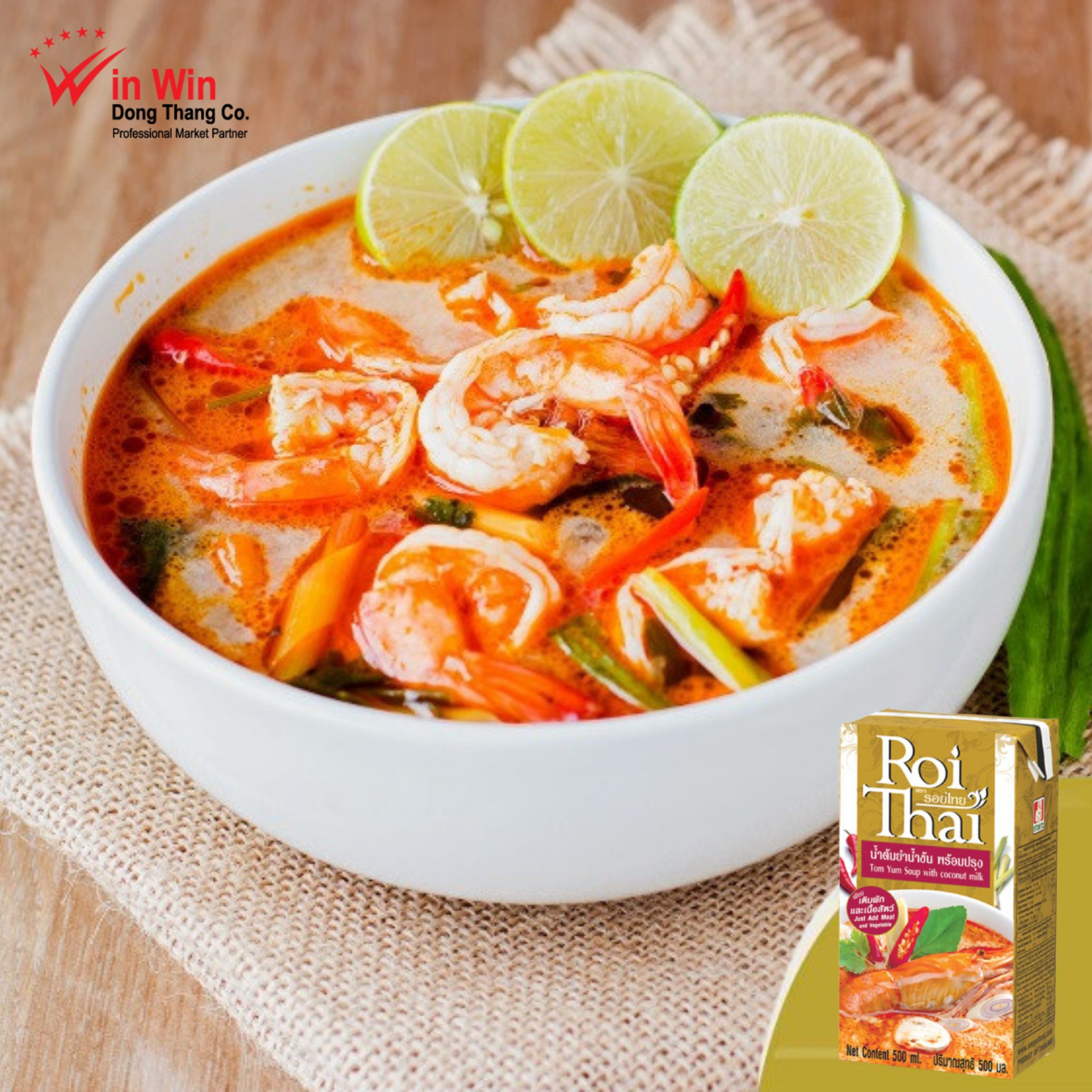 COMBO 2 Hộp Súp Tom Yum Nước Cốt Dừa Roi Thai 250ml (Thái Lan) - Date: 14/04/2023