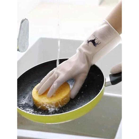 Găng Tay Cao Su Con Hươu Siêu Dai Rửa chén bát, giặt giũ siêu bền