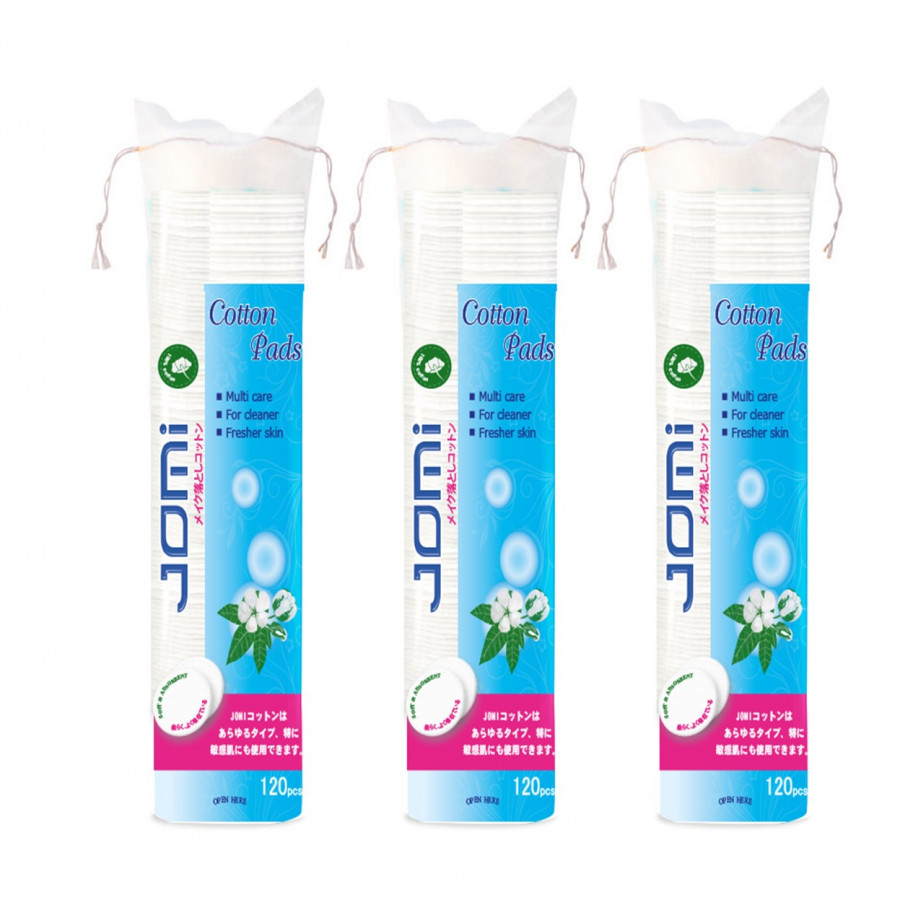 Combo 3 Bông Tẩy Trang Jomi (120 Miếng/Túi)