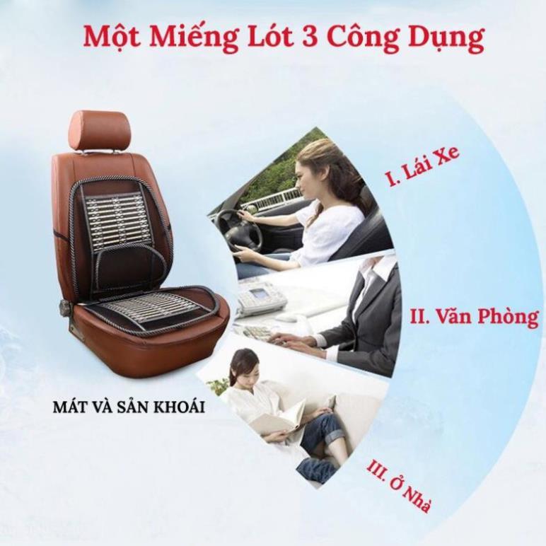 Bộ Lót Ghế Tựa Lưng Ô Tô Lưới Trúc Massage Lưng Chống Mỏi, Chống Nóng Hiệu Quả - 1 Chiếc