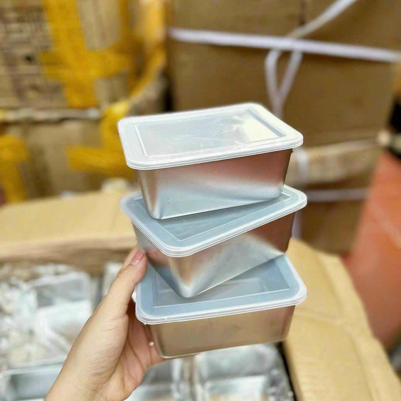 Hộp Đựng Thực Phẩm Tủ Lạnh, Đồ Ăn Bằng Inox 304 Có Nắp Nhựa Kèm Theo Tiện Lợi
