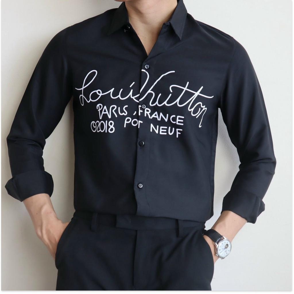 Áo sơ mi in thêu dài tay dành cho nam giới